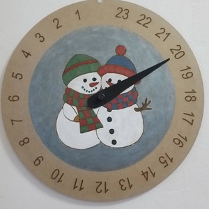 Adventi kalendárium (20 cm) kreatív festhető hóemberes naptár előre rajzolt mintával - Meska.hu