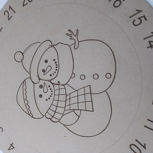 Adventi kalendárium (20 cm) kreatív festhető hóemberes naptár előre rajzolt mintával - karácsony - adventi díszek - adventi naptár - Meska.hu