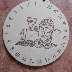 Adventi kalendárium (20 cm) kreatív festhető vonaton a Mikulás naptár előre rajzolt mintával - Meska.hu