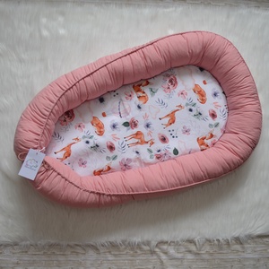 Őzikés, designer, prémium, XL-es, púder babafészek szett - otthon & életmód - babaszoba, gyerekszoba - babafészek - Meska.hu