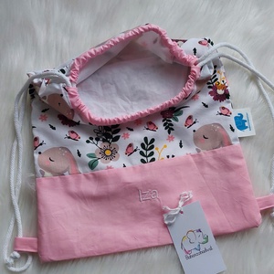  Nyuszis, virágos, ovis zsákszett - játék & sport - ovis felszerelés - ovis zsák - Meska.hu