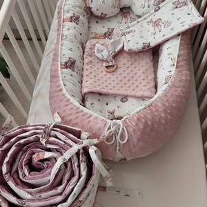 Pasztellmályva erdei állatok, XL-es babaszoba szett, Baba - mama, Babaágyneműk, Babafészek, Varrás, MESKA