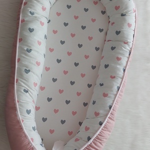 Pasztellmályva, szíves babafészek szett - baba - mama - baba ágynemű - babafészek - Meska.hu