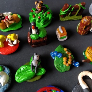 Festett gyurma figurák, állatok, emberek - otthon & életmód - dekoráció - dísztárgy - Meska.hu