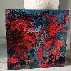 Összeolvadás 40 � 40 cm, Olaj�akril fúziós technikával készült absztrakt festmény - művészet - festmény - festmény vegyes technika - Meska.hu