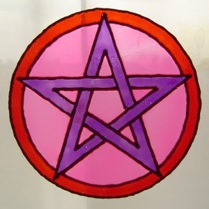 Szakrális ablakdísz, üvegmatrica, PENTAGRAM - Meska.hu