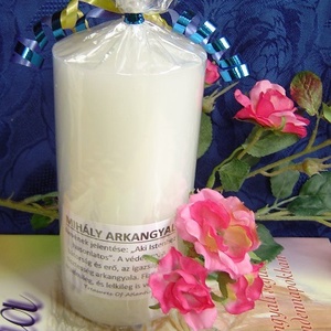 Beavatott NAGY arkangyal gyertya - MIHÁLY - otthon & életmód - gyertya, illat, aroma - mécses és mécsestartó - Meska.hu