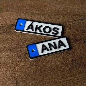 Rendszámtábla Kulcstartó - Személyre Szabható - 3D Nyomtatott  - táska & tok - kulcstartó & táskadísz - kulcstartó - Meska.hu