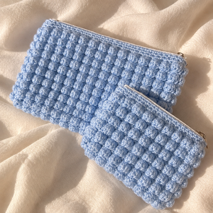 Kézzel készített buborékmintás horgolt clutch szett � Jumbo + Mini táskák � választható színekben, , Horgolás, MESKA