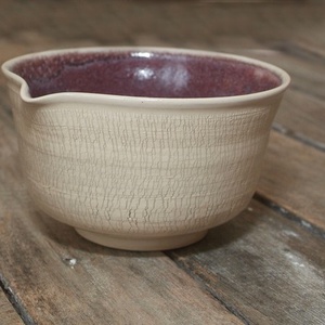 Kerámia csőrős keverőtál (repesztett) -  - Meska.hu