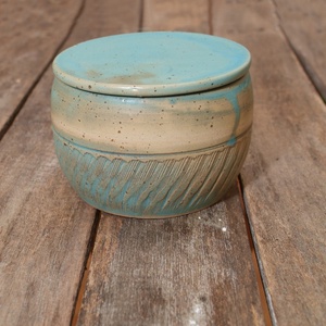 Kerámia vizes vajtartó (türkiz) -  - Meska.hu