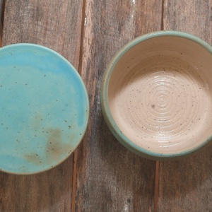 Kerámia vizes vajtartó (türkiz) -  - Meska.hu