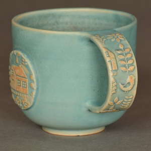 Kerámia bögre, skandináv stílus (türkiz) - otthon & életmód - konyhafelszerelés, tálalás - tálalás - bögre & csésze - Meska.hu