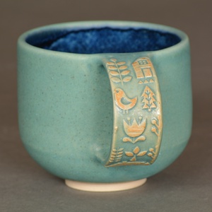 Kerámia bögre, skandináv stílus (türkiz-kék) - otthon & életmód - konyhafelszerelés, tálalás - tálalás - bögre & csésze - Meska.hu