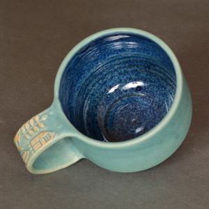 Kerámia bögre, skandináv stílus (türkiz-kék) - otthon & életmód - konyhafelszerelés, tálalás - tálalás - bögre & csésze - Meska.hu