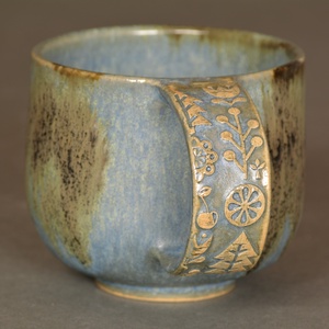 Kerámia bögre, skandináv stílus (kék-fekete) - otthon & életmód - konyhafelszerelés, tálalás - tálalás - bögre & csésze - Meska.hu