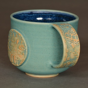 Kerámia bögre, karácsonyi hangulat(kék-türkiz) - otthon & életmód - konyhafelszerelés, tálalás - tálalás - bögre & csésze - Meska.hu