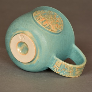 Kerámia bögre, karácsonyi hangulat(kék-türkiz) - otthon & életmód - konyhafelszerelés, tálalás - tálalás - bögre & csésze - Meska.hu