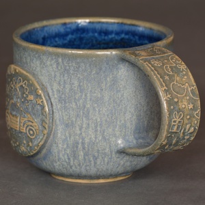 Kerámia bögre, karácsonyi hangulat(kék) - otthon & életmód - konyhafelszerelés, tálalás - tálalás - bögre & csésze - Meska.hu