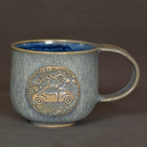 Kerámia bögre, karácsonyi hangulat(kék) - Meska.hu