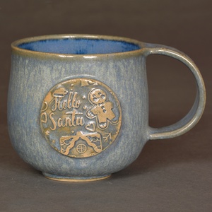 Kerámia bögre, karácsonyi hangulat(kék2) - Meska.hu