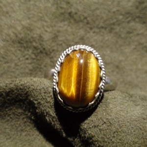 Tigrisszem ezüst gyűrű - ékszer - gyűrű - szoliter gyűrű - Meska.hu