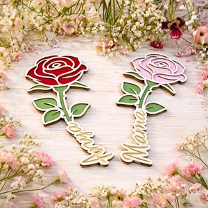 Anyának és Mamának festett rózsa fából - Meska.hu