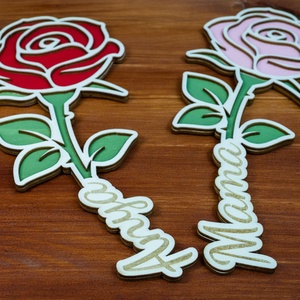 Anyának és Mamának festett rózsa fából - otthon & életmód - dekoráció - asztal és polc dekoráció - asztaldísz - Meska.hu