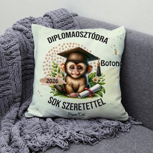 Névvel kérhető Maki mintás párna - 2026 évi Ballagásra - otthon & életmód - lakástextil - párna & párnahuzat - díszpárna (belsővel együtt) - Meska.hu