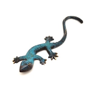 Réz figura gekkó kék arany 20x2cm, Otthon & Életmód, Dekoráció, Dísztárgy, , MESKA
