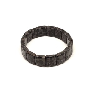 Szürke leopárd kő téglalap ásvány karkötő 16�13mm, Ékszer, Karkötő, Ásványkarkötő, , MESKA