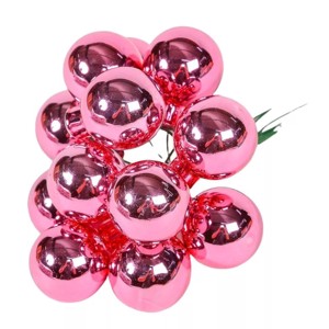 Üveggömb pick 2,5 cm - rúzs pink - fényes 12 db, Kellékek & szerszámok, Dekorációs kellékek, Üveggömb pick, , MESKA