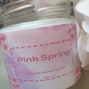 Pink Spring - otthon & életmód - gyertya, illat, aroma - gyertya - Meska.hu