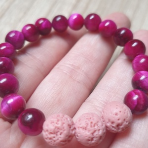 Illatfelhő a csuklódon, illatos ásványkarkötő, lávakő és tigrisszemből - ékszer - karkötő - ásványkarkötő - Meska.hu