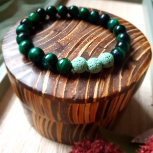 Illatfelhő a csuklódon, illatos ásványkarkötő, lávakő és tigrisszemből, Ékszer, Karkötő, Ásványkarkötő, Ékszerkészítés, MESKA