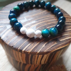 Illatfelhő a csuklódon, illatos ásványkarkötő, lávakő és tigrisszemből - Meska.hu