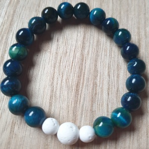 Illatfelhő a csuklódon, illatos ásványkarkötő, lávakő és tigrisszemből - ékszer - karkötő - ásványkarkötő - Meska.hu