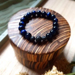 Illatfelhő a csuklódon, illatos ásványkarkötő, lávakő és tigrisszemből - Meska.hu