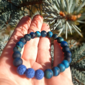 Illatfelhő a csuklódon, illatos ásványkarkötő, lávakő és matt tigrisszemből - ékszer - karkötő - ásványkarkötő - Meska.hu