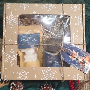 Karácsonyi ajándékdoboz, szójaviasz gyertya és illatviasz, Karácsony, Karácsonyi lakásdekoráció, Karácsonyi illatgyertya, mécses, Gyertya-, mécseskészítés, MESKA