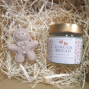 Karácsonyi ajándékdoboz, szójaviasz gyertya és mézi alakú gyertya - karácsony - karácsonyi lakásdekoráció - karácsonyi illatgyertya, mécses - Meska.hu