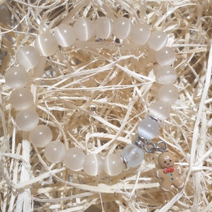 Karácsonyi ajándékdoboz, illatviasszal és macskaszemes karkötővel mézi charmmal - karácsony - karácsonyi lakásdekoráció - karácsonyi illatgyertya, mécses - Meska.hu