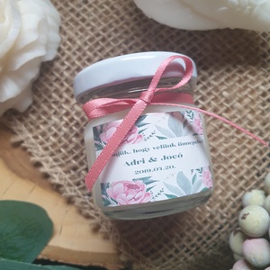 Köszönetajándék,szójaviasz gyertya,esküvő ültető, bazsarózsa illattal, 42ml, Esküvő, Dekoráció, Gyertya & Gyertyatartó, Gyertya-, mécseskészítés, MESKA