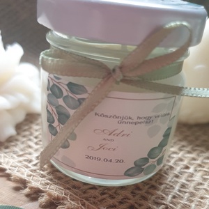 Köszönetajándék,szójaviasz gyertya,esküvő ültető, vanilia illattal, 42ml - esküvő - dekoráció - gyertya & gyertyatartó - Meska.hu