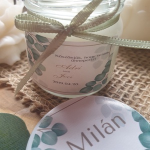 Köszönetajándék,szójaviasz gyertya,esküvő ültető, vanilia illattal, 42ml - esküvő - dekoráció - gyertya & gyertyatartó - Meska.hu