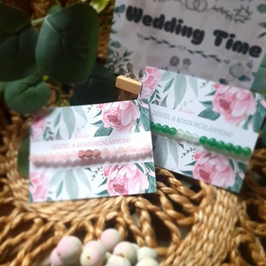 Koszorúslány felkérő ásványkarkötő kártyával, Ékszer, Karkötő, Ásványkarkötő, Ékszerkészítés, MESKA