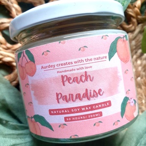 Peach Paradise, Otthon & Életmód, Gyertya, illat, aroma, Gyertya, Gyertya-, mécseskészítés, MESKA