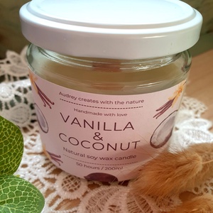 Természetes szójaviasz gyertya-Vanilla Coconut - Meska.hu