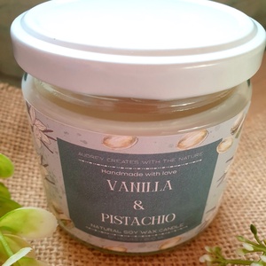 Természetes szójaviasz gyertya-Vanilla Pistachio - Meska.hu