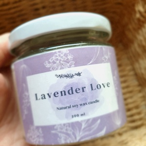 Természetes szójaviasz gyertya-Lavender Love - otthon & életmód - gyertya, illat, aroma - gyertya - Meska.hu